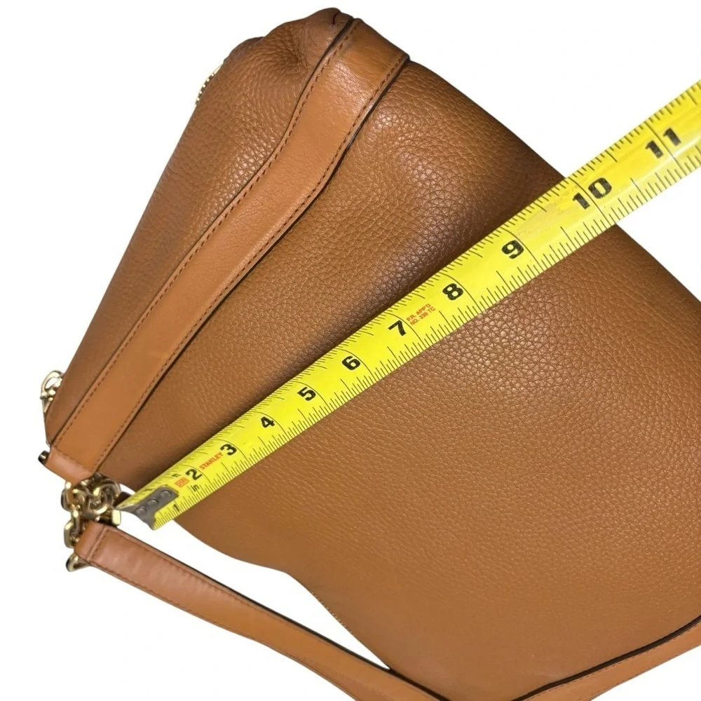 Michael kors brown leather expandable tote bag